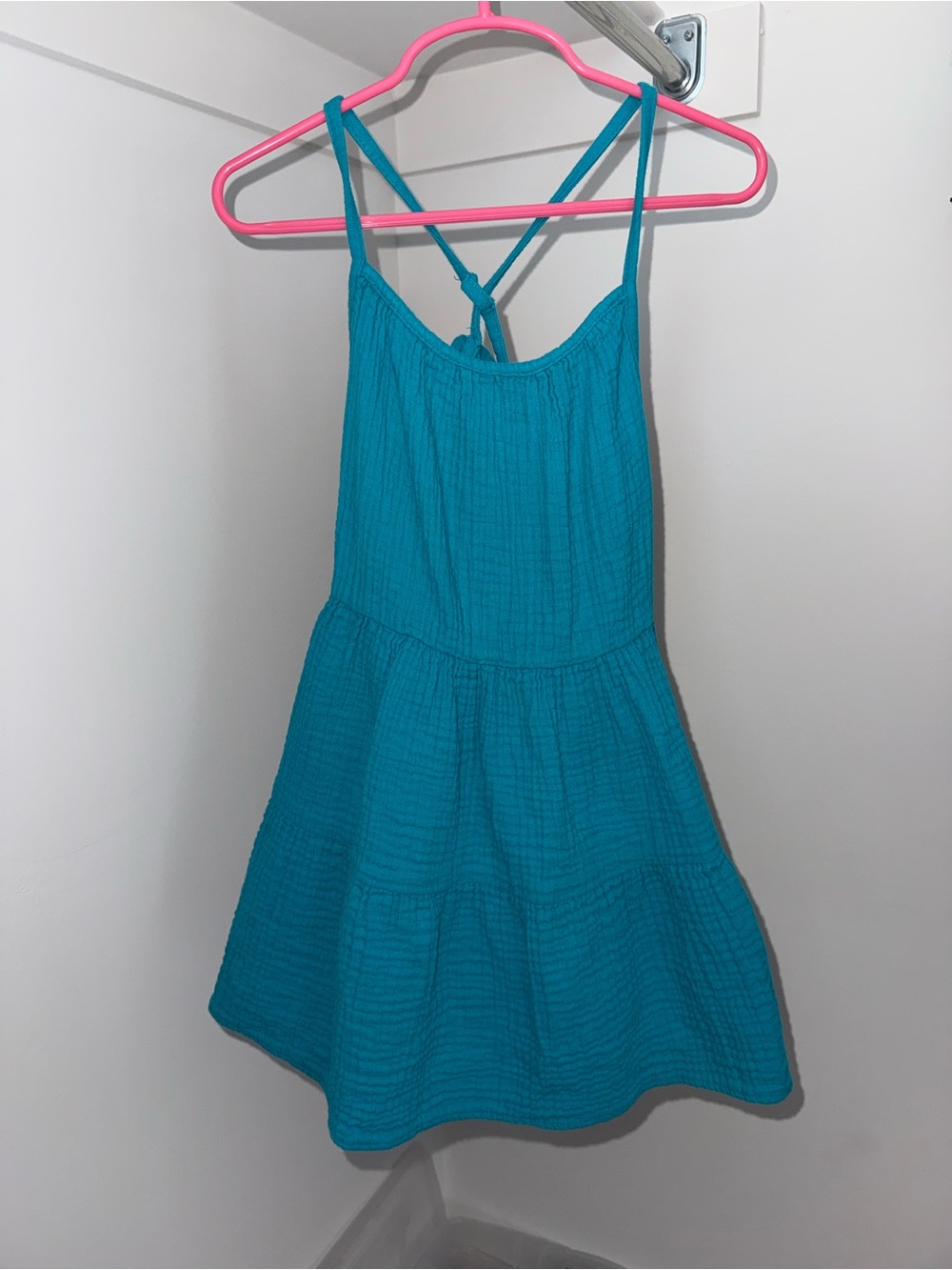 Cat & Jack Teal Cross-Back Sleeveless Dress